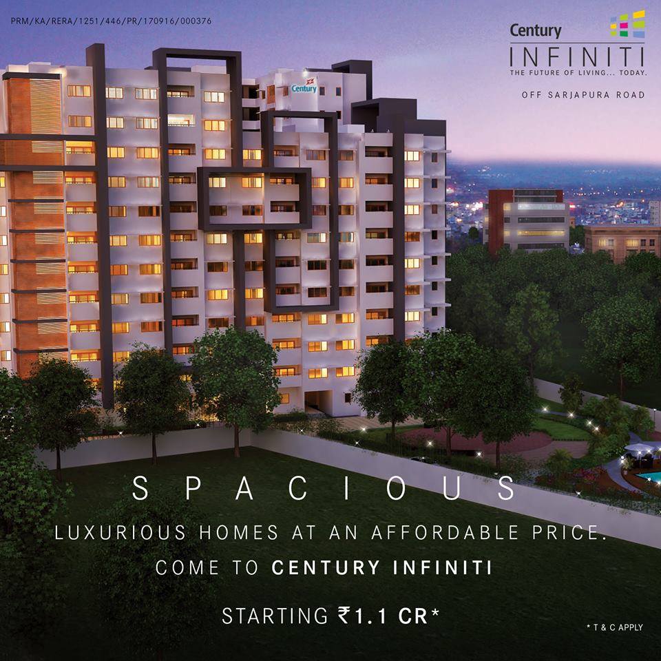 Century Infiniti spacious luxurious homes at an affordable price in Bangalore, starting Rs 1.1 Cr
